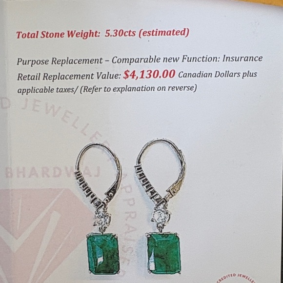 Natural Emerald Drop Earrings - Picture 12 of 13
